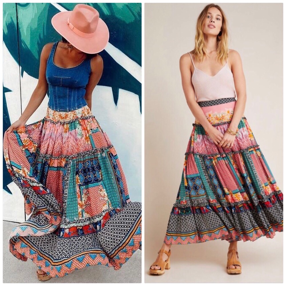 NWT ANTHROPOLOGIE BHANUNI BY JYOTI CELINA TIERED MAXI SKIRT - Picture 14 of 16